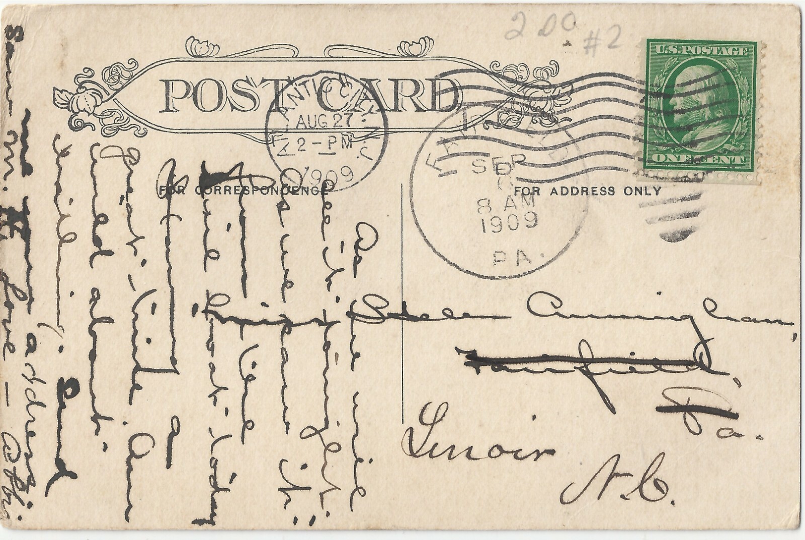 1909 POST CARD MOONLIGHT ON THE OCEAN AT ATLANTIC CITY, NJ