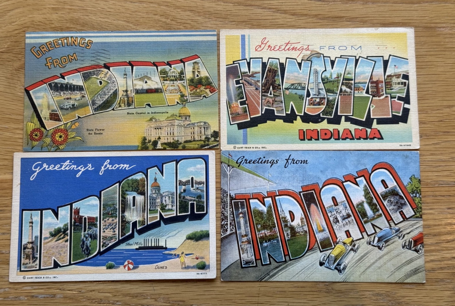 Lot of 20 Indiana Large Letter Greetings Postcards- All Different- Mostly Linen
