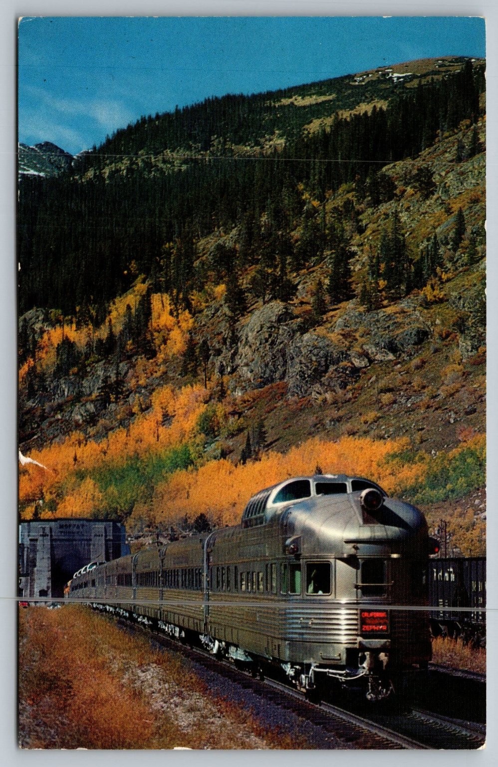 Vintage California Zephyr Entering Moffat Tunnel Colorado Postcard