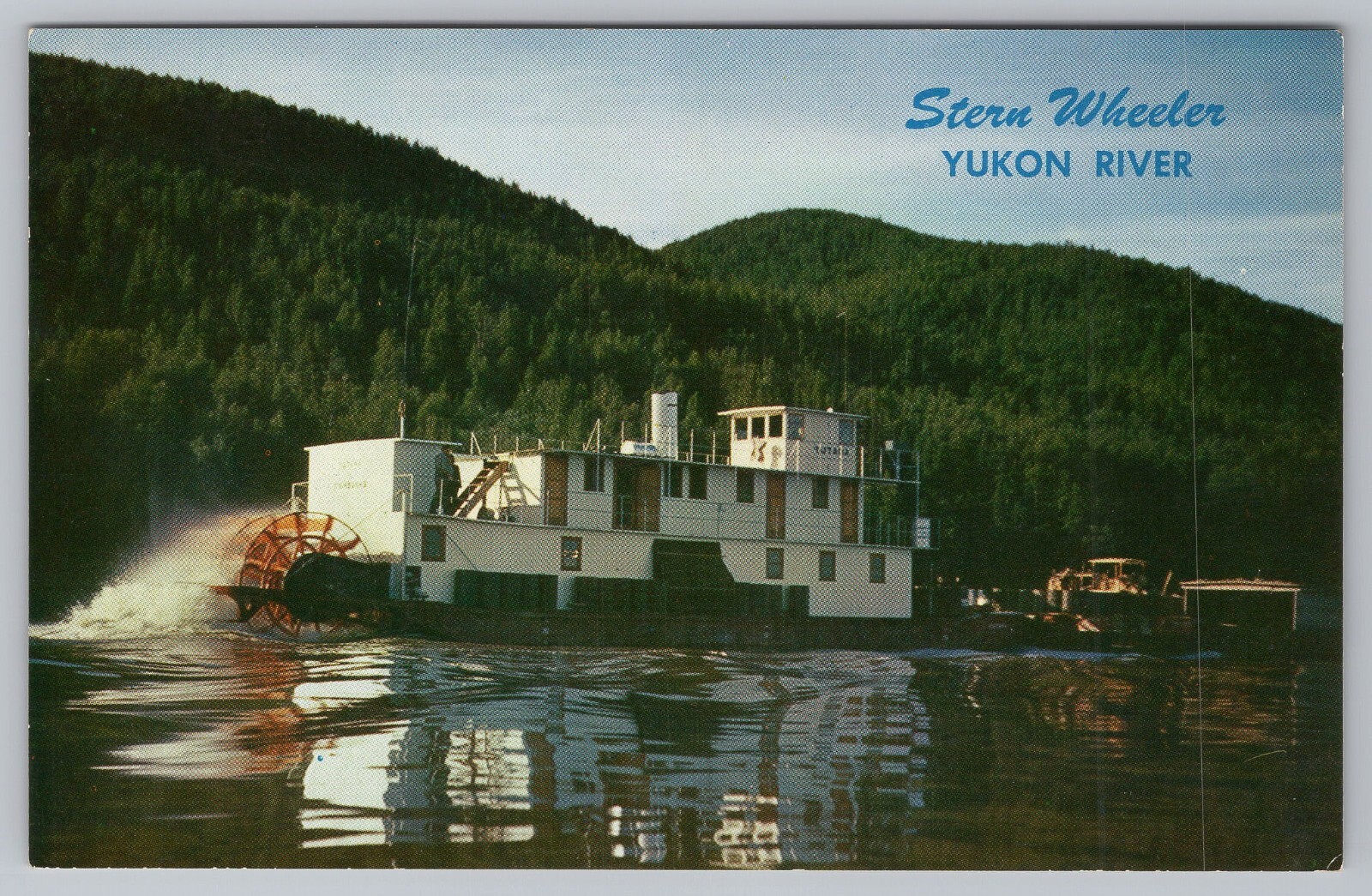 Stern Wheeler Yukon River Boat Paddlewheel Alaska AK postcard C1