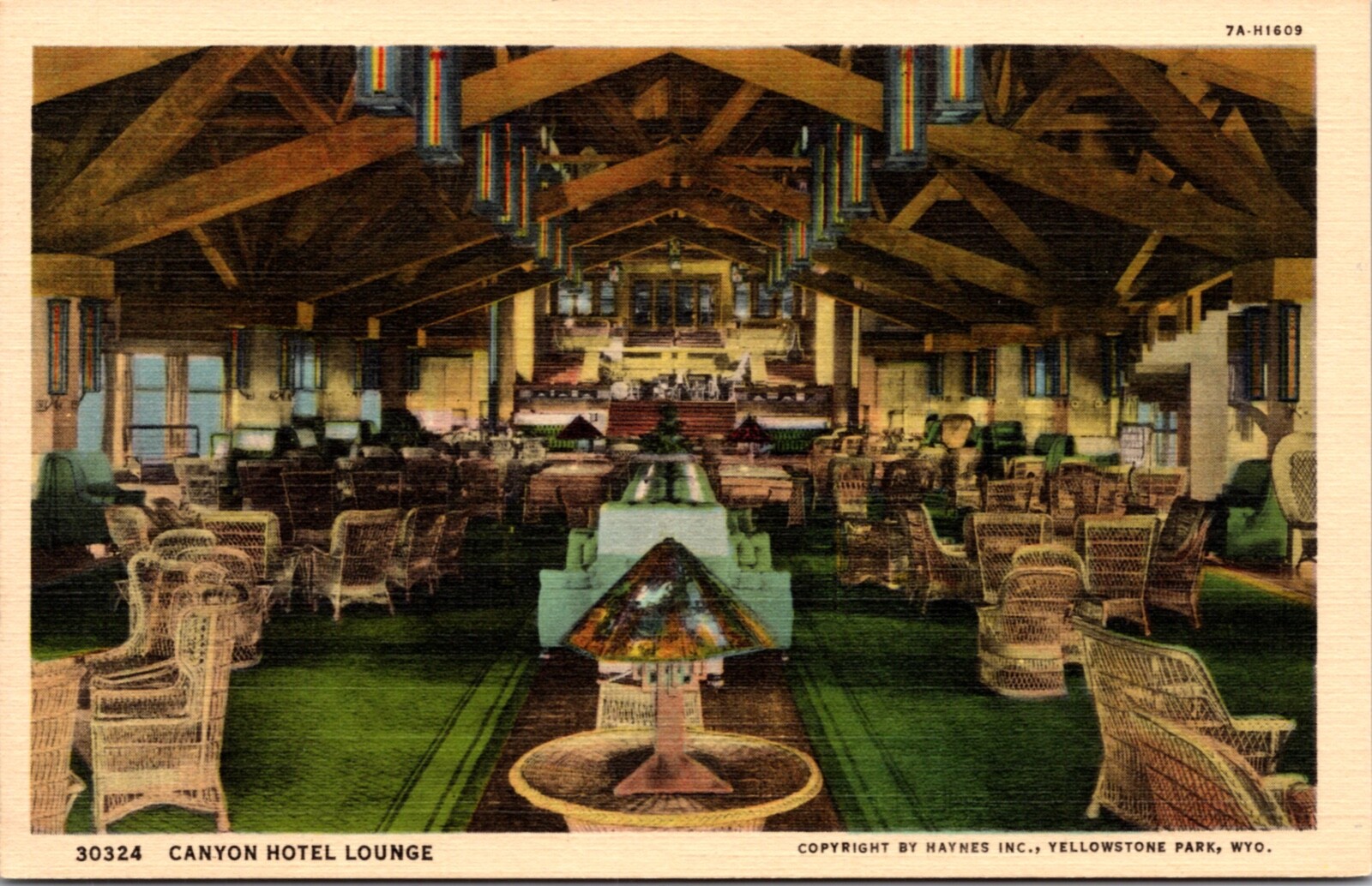 Linen Postcard Lounge at Canyon Hotel in Yellowstone National Park, Wyoming