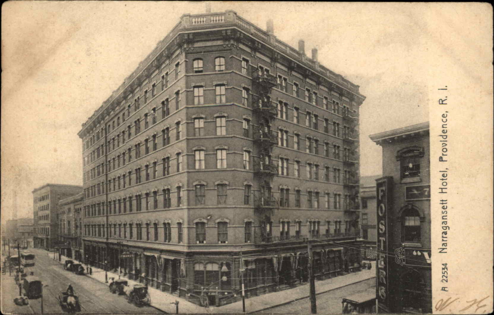 Providence Rhode Island RI Narragansett Hotel Rotograph c1900s-20s Postcard
