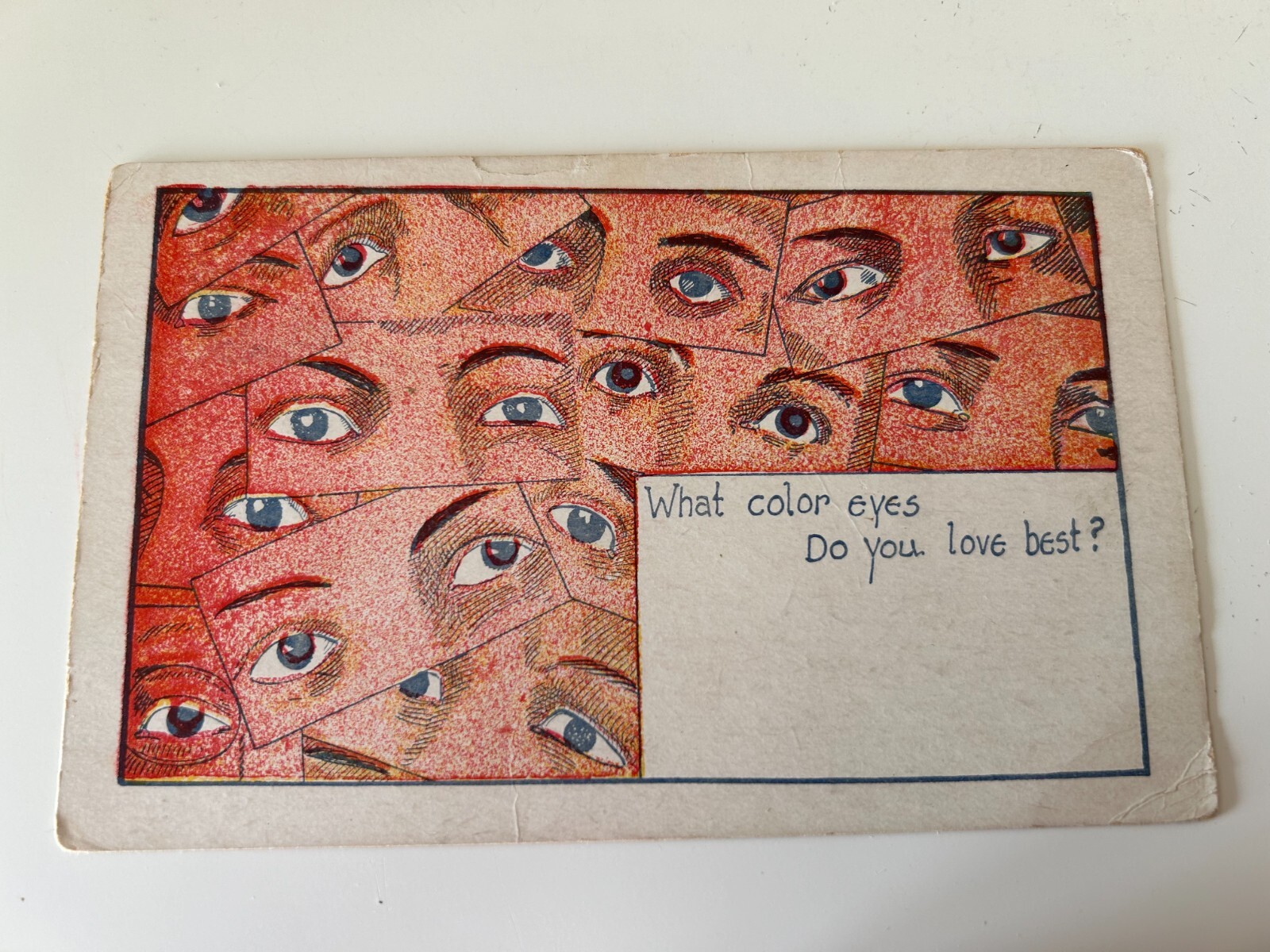What Color Eyes Do You Love Best Vintage Postcard