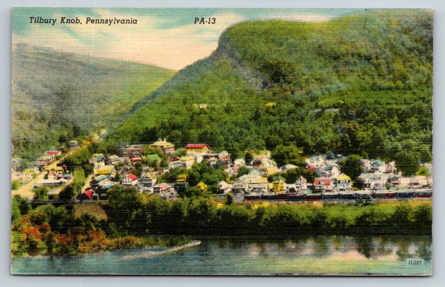 Tilbury Knob Pennsylvania Linen Postcard Scenic View Mebane Wilkes-Barre PA