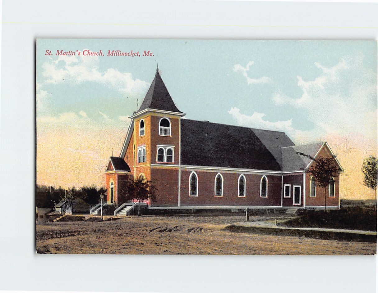 Postcard St. Martin’s Church Millinocket Maine USA