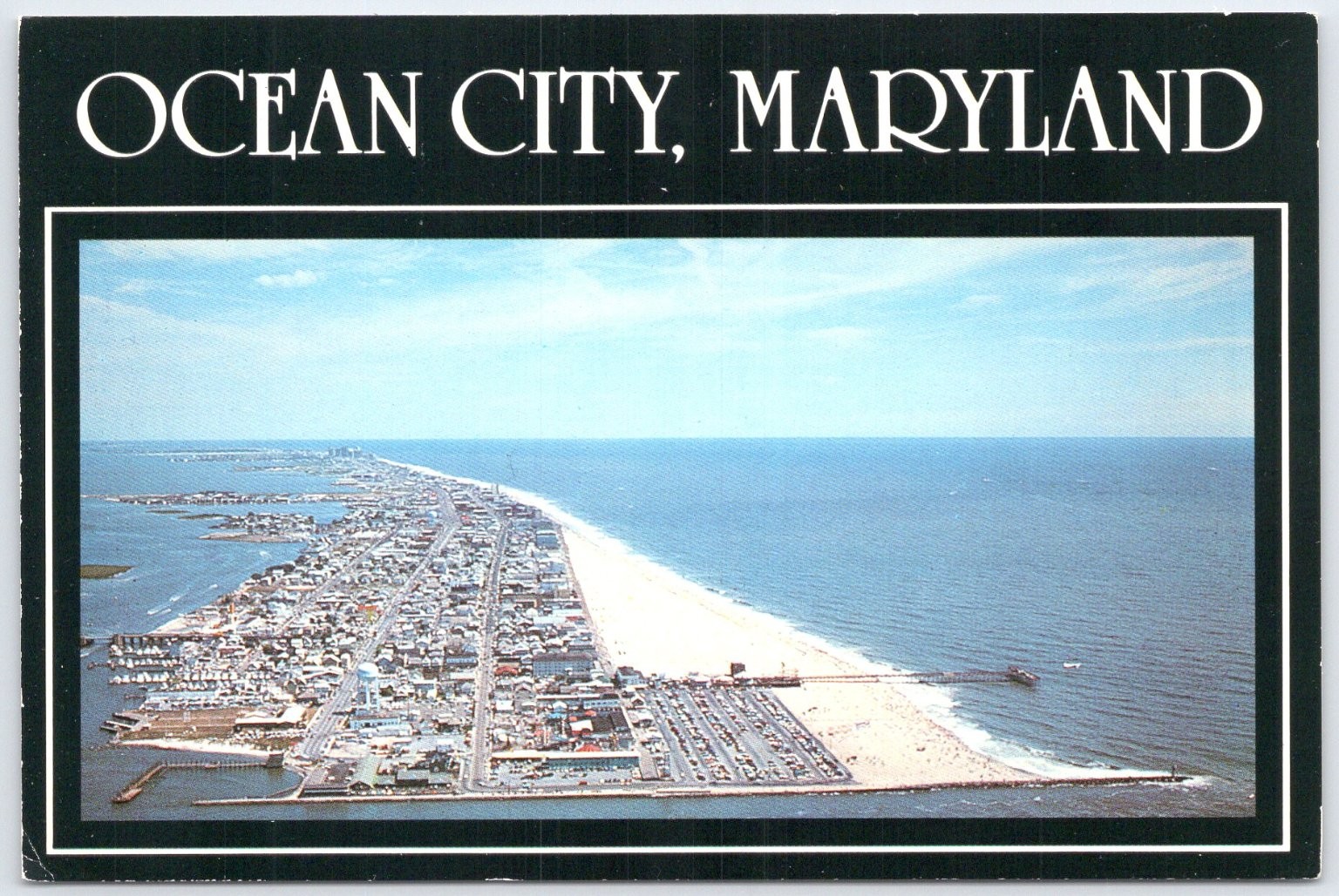 Ocean City Maryland Aerial Panoramic View Postcard 1984 HPS Inc.