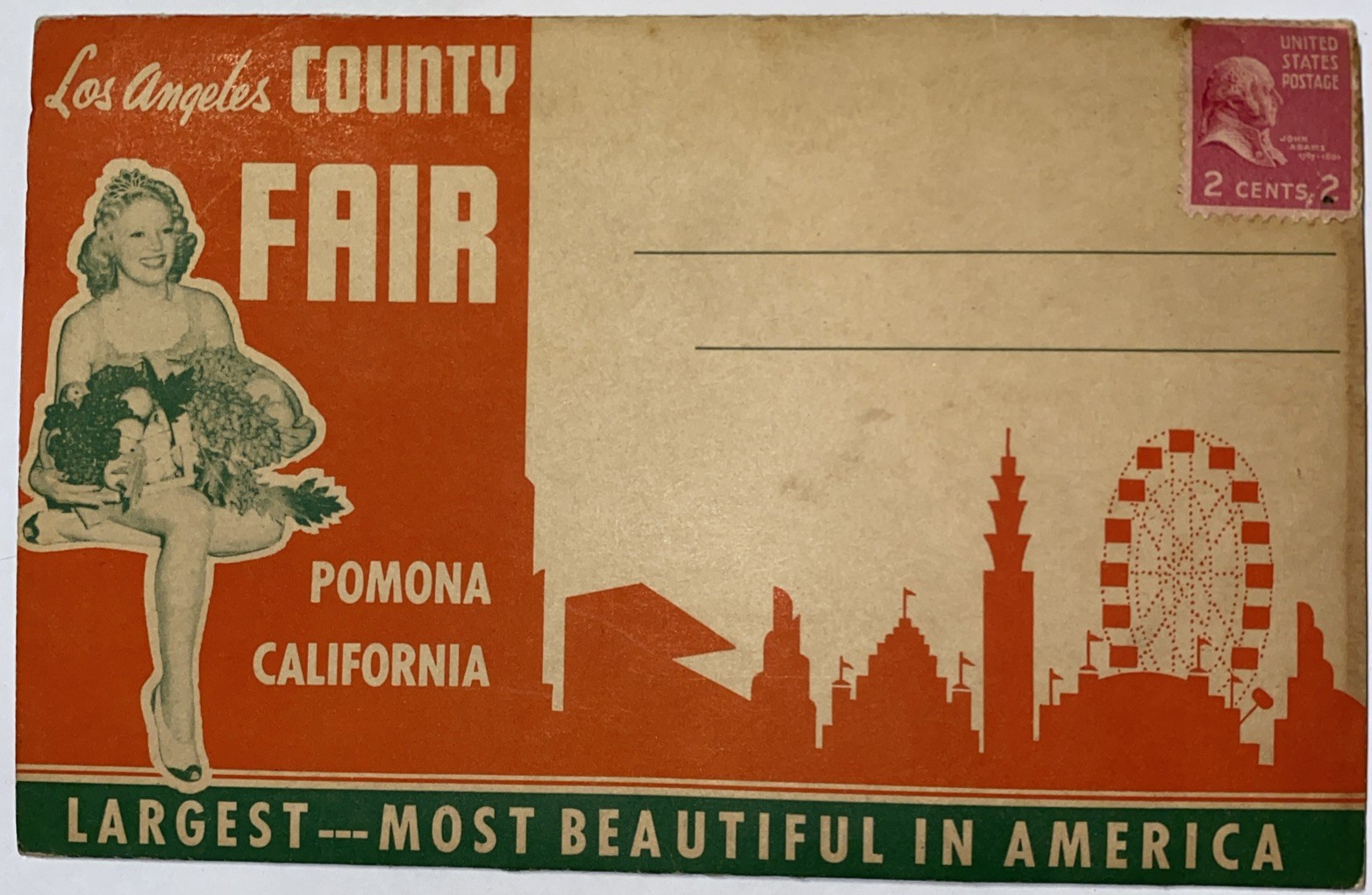 Los Angeles County Fair LA Pomona Postcard Book Fold Out c1947