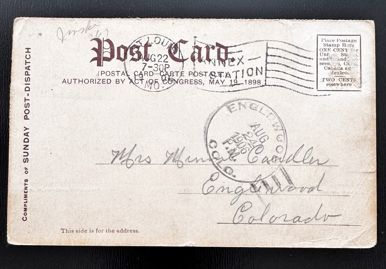 1904 St. Louis World’s Fair Palace of Horticulture Postcard Posted A3