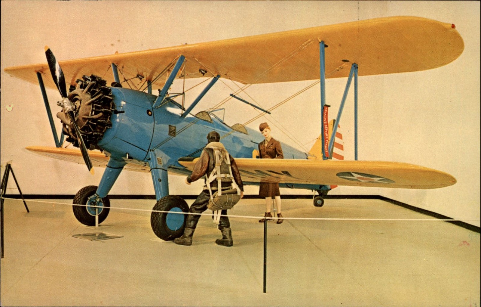 Stearman PT-13D Kaydet Biplane Air Force Museum W-P AFB OH postcard m725