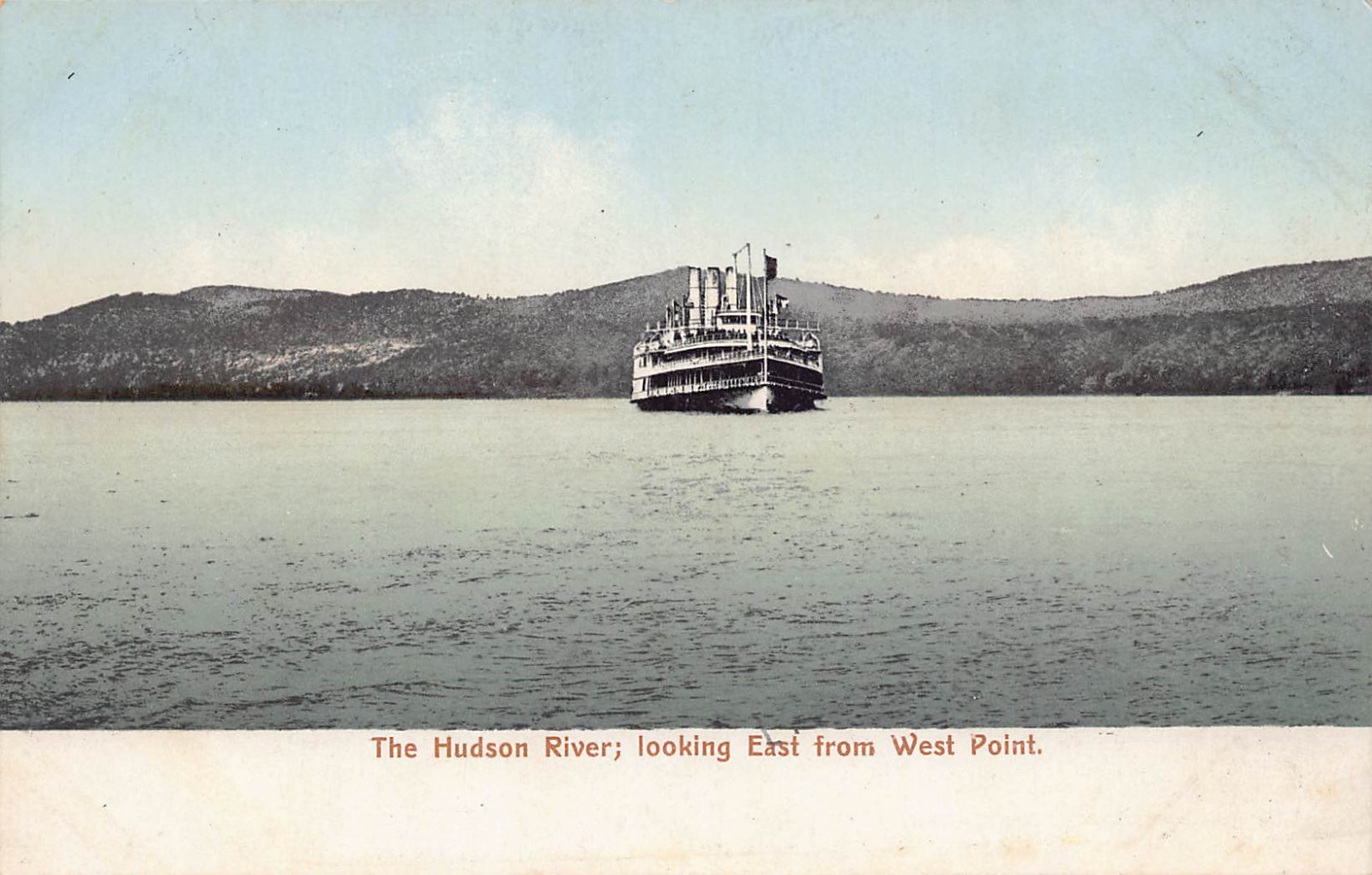 Steamer Hudson River from West Point New York 1905c postcard