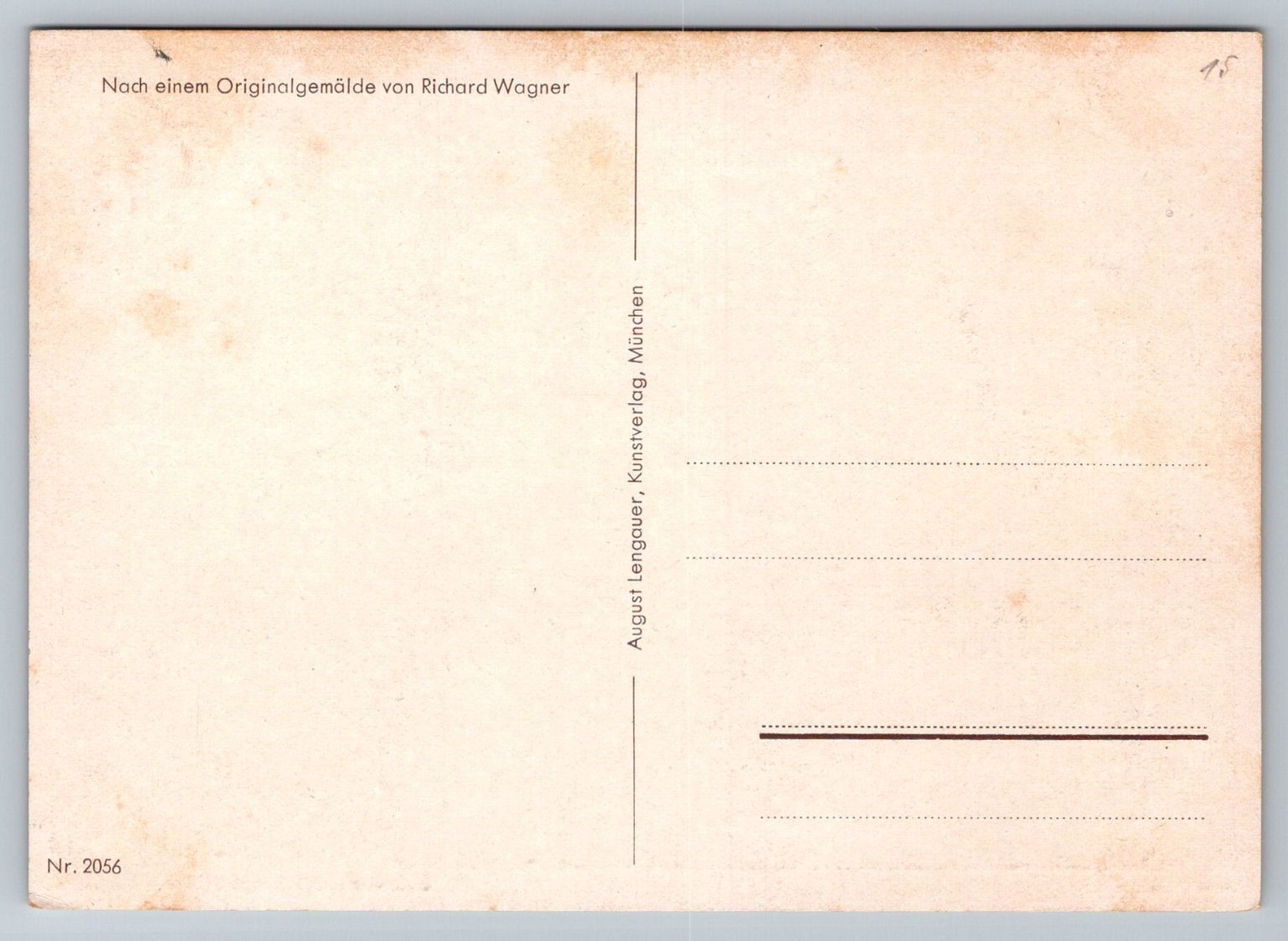 Munich Germany City View Postcard Richard Wagner Art August Lengouer