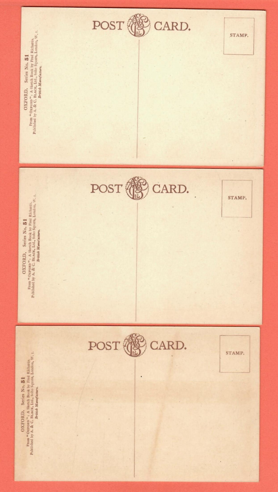 ENGLAND OXFORD LOT OF 3 VINTAGE PC. 884