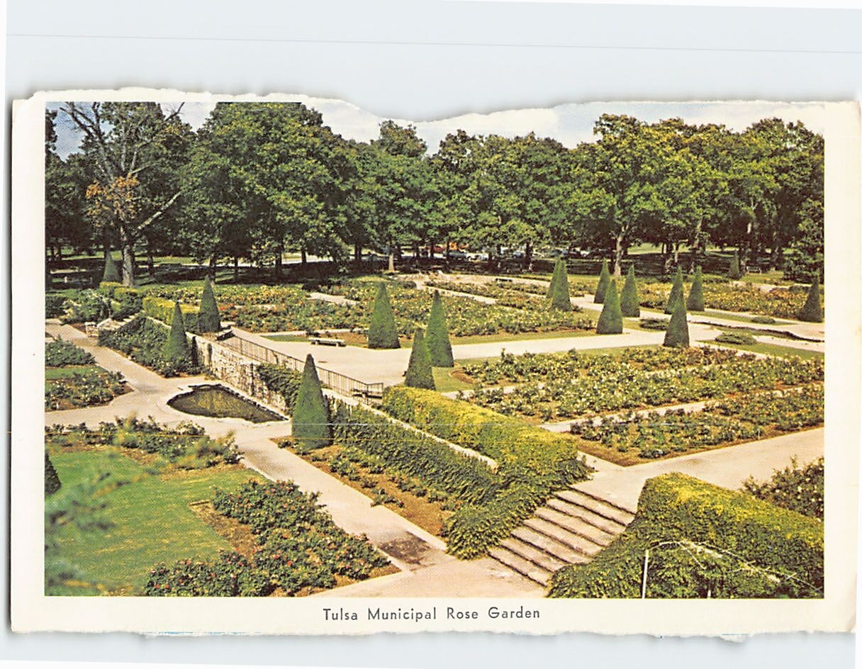 Postcard Tulsa Municipal Rose Garden Tulsa Oklahoma USA