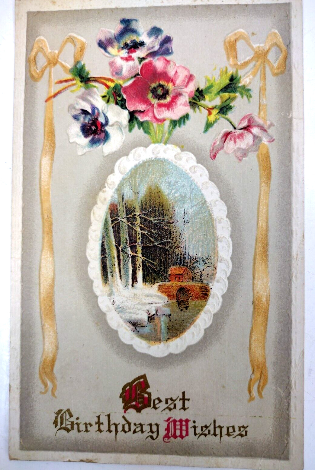 Lot of 10 Antique Postcards 1900-1919 Divided Back Era Gold Foil Embossed