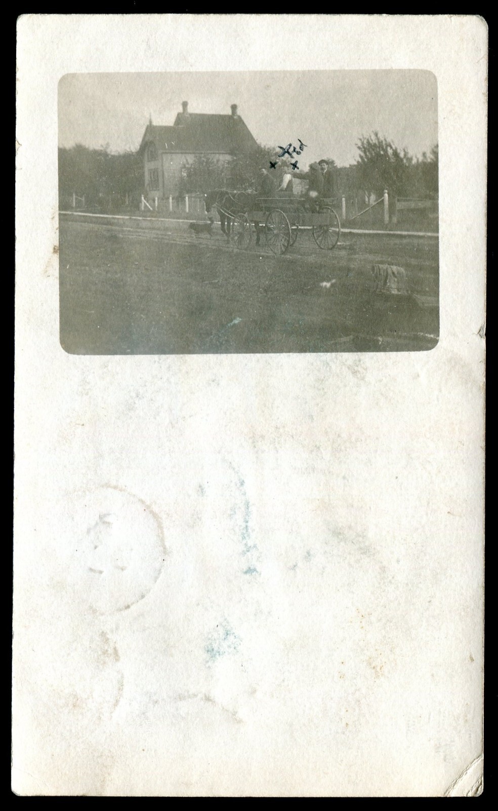 CLINTON Ontario 1908 Street View Wagon Horse. Real Photo Postcard