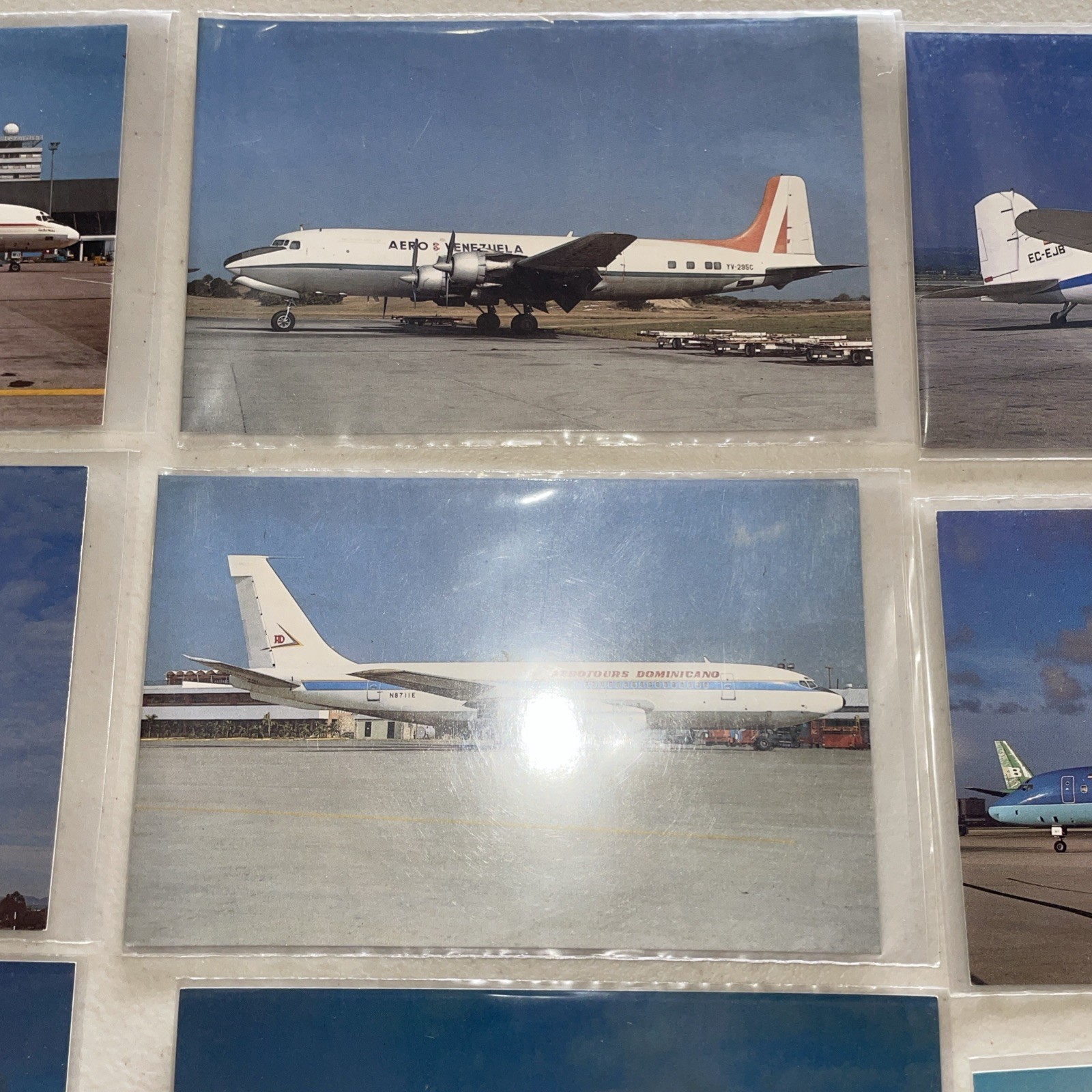 9 Vintage Airplane Airline Postcards – Standard Size Chrome – Unused