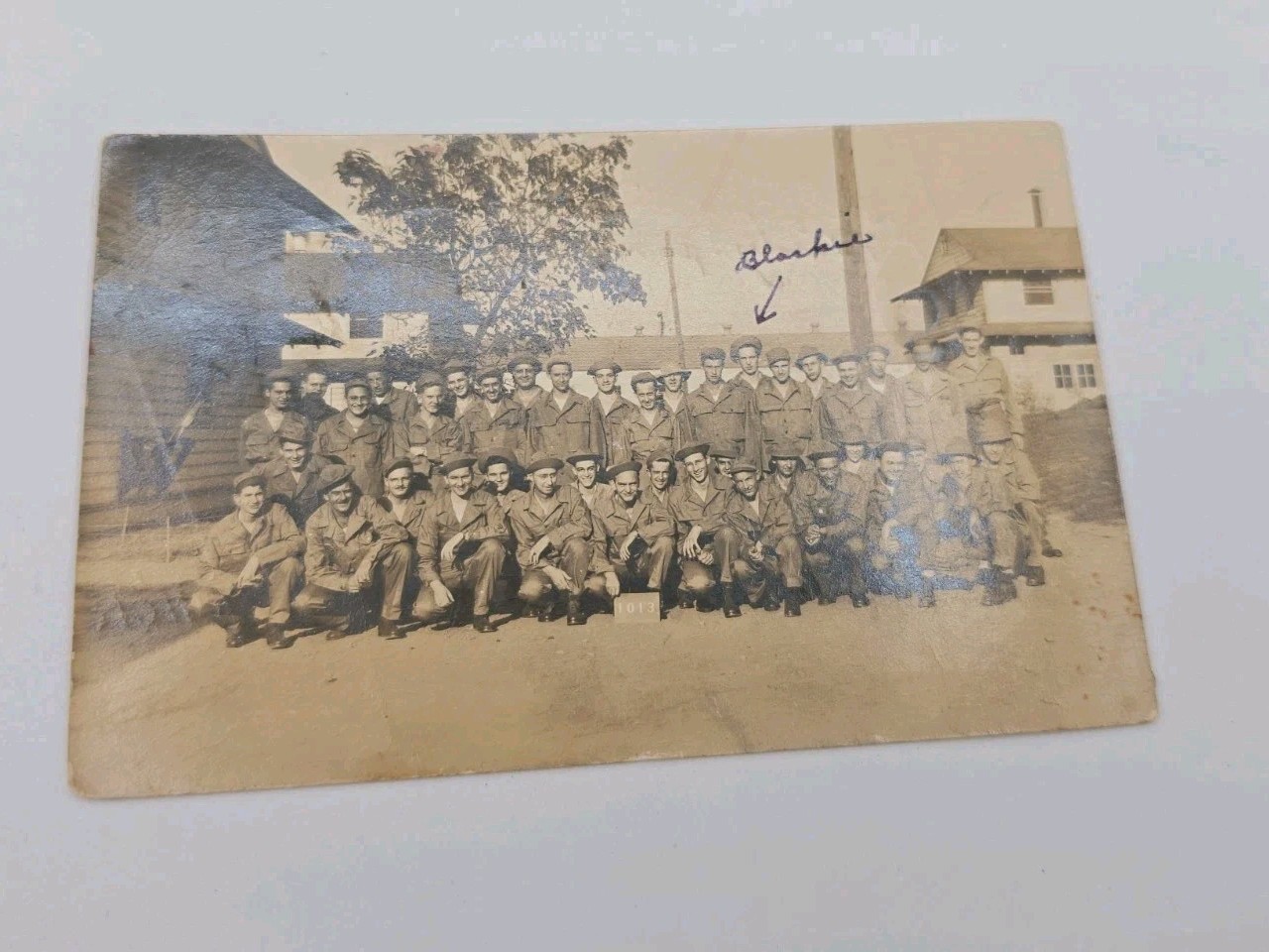 Original WWII RPPC U.S. Army Group Photo Battle Creek MI 1943 Postcard Military