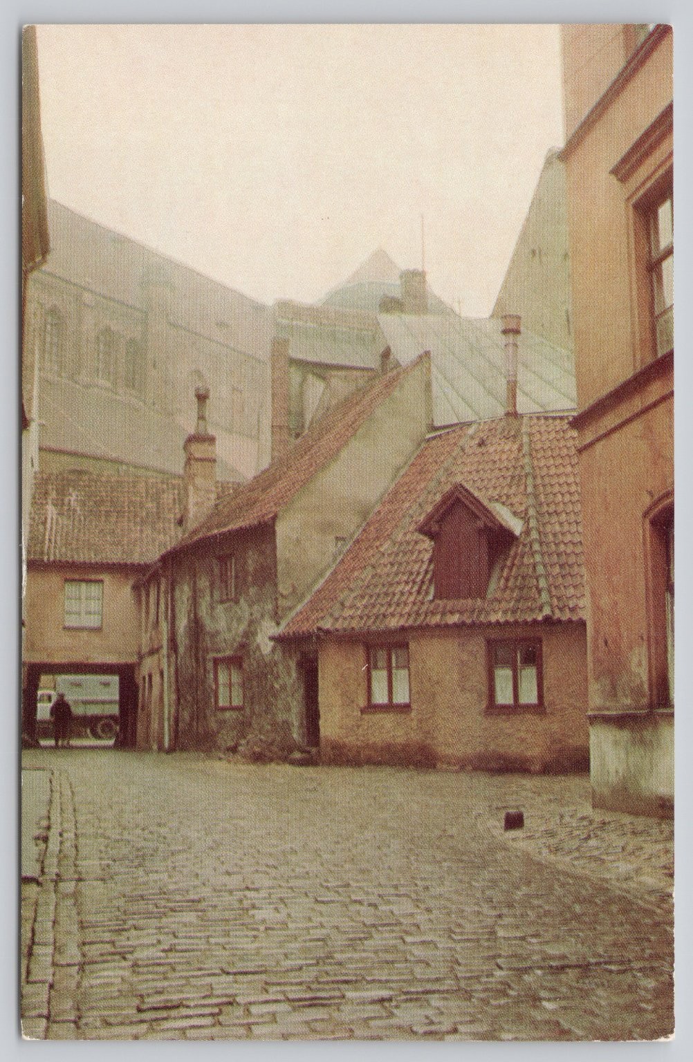 1968 Riga Latvia Holy Spirits Convent Yard USSR Postcard Vintage Soviet Art