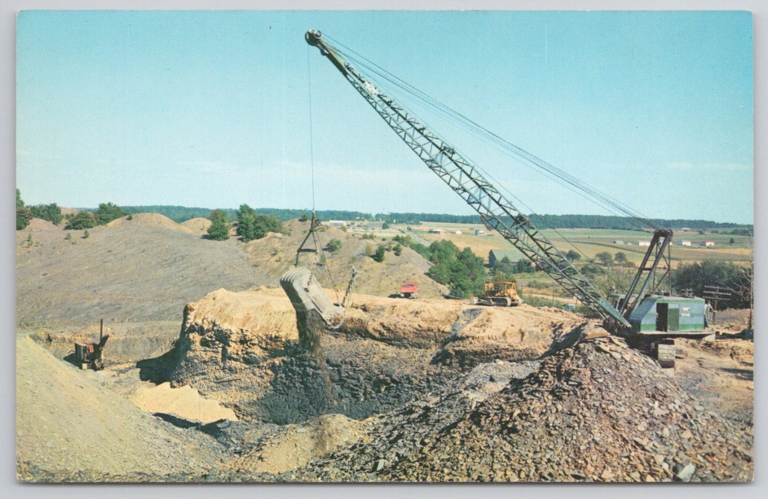 Vintage Strip Mining Coal Pennsylvania Postcard Ektachrome Modern-Ad Butler PA