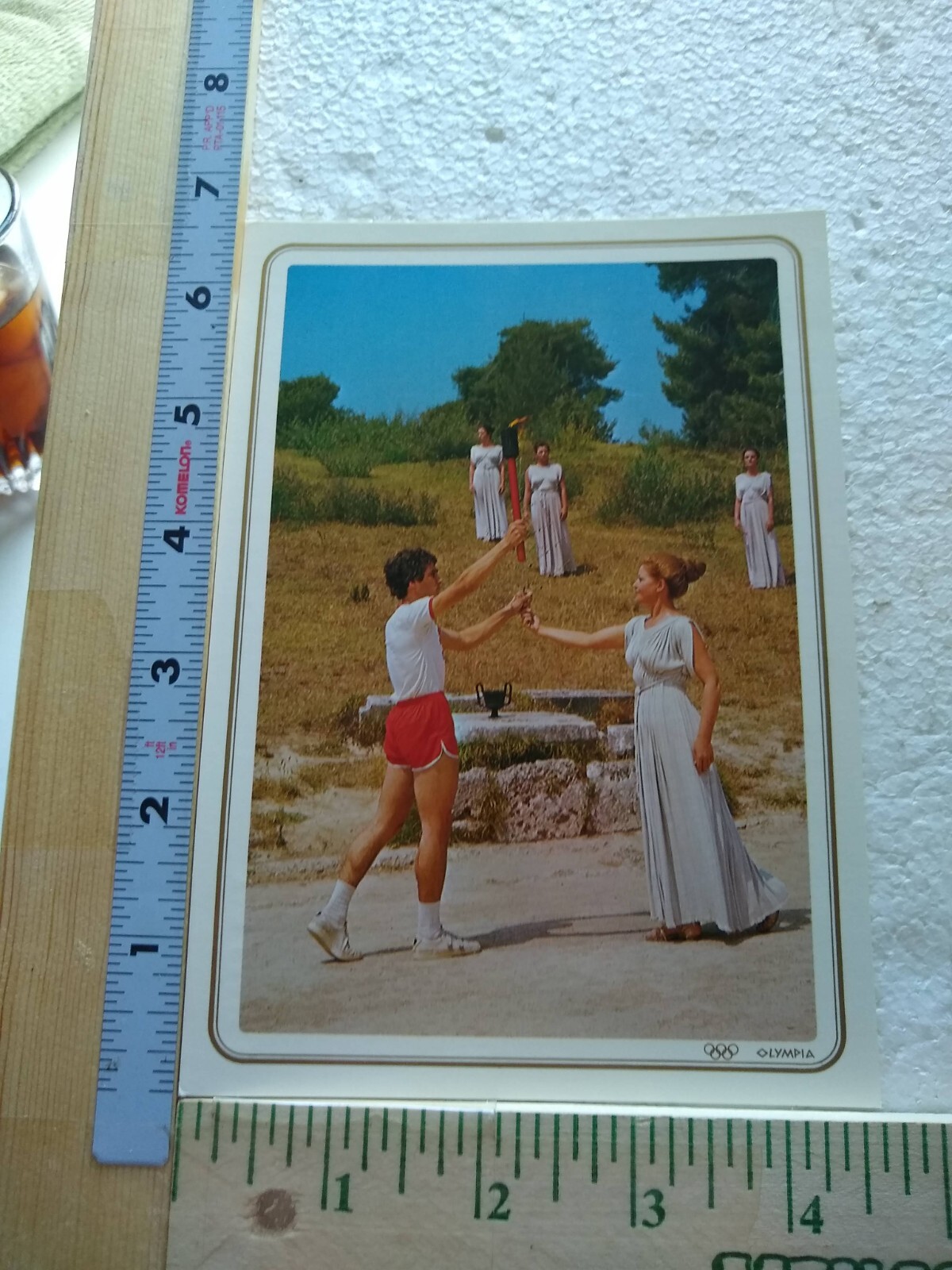 Postcard Olympic Flame Olympia Greece