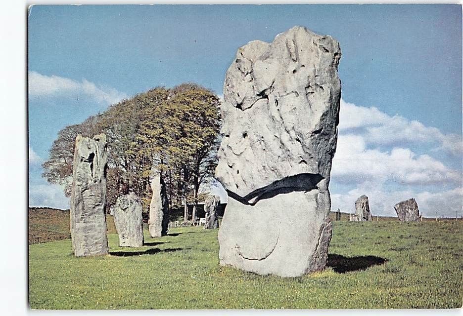 Postcard South west sector looking South east Avebury England