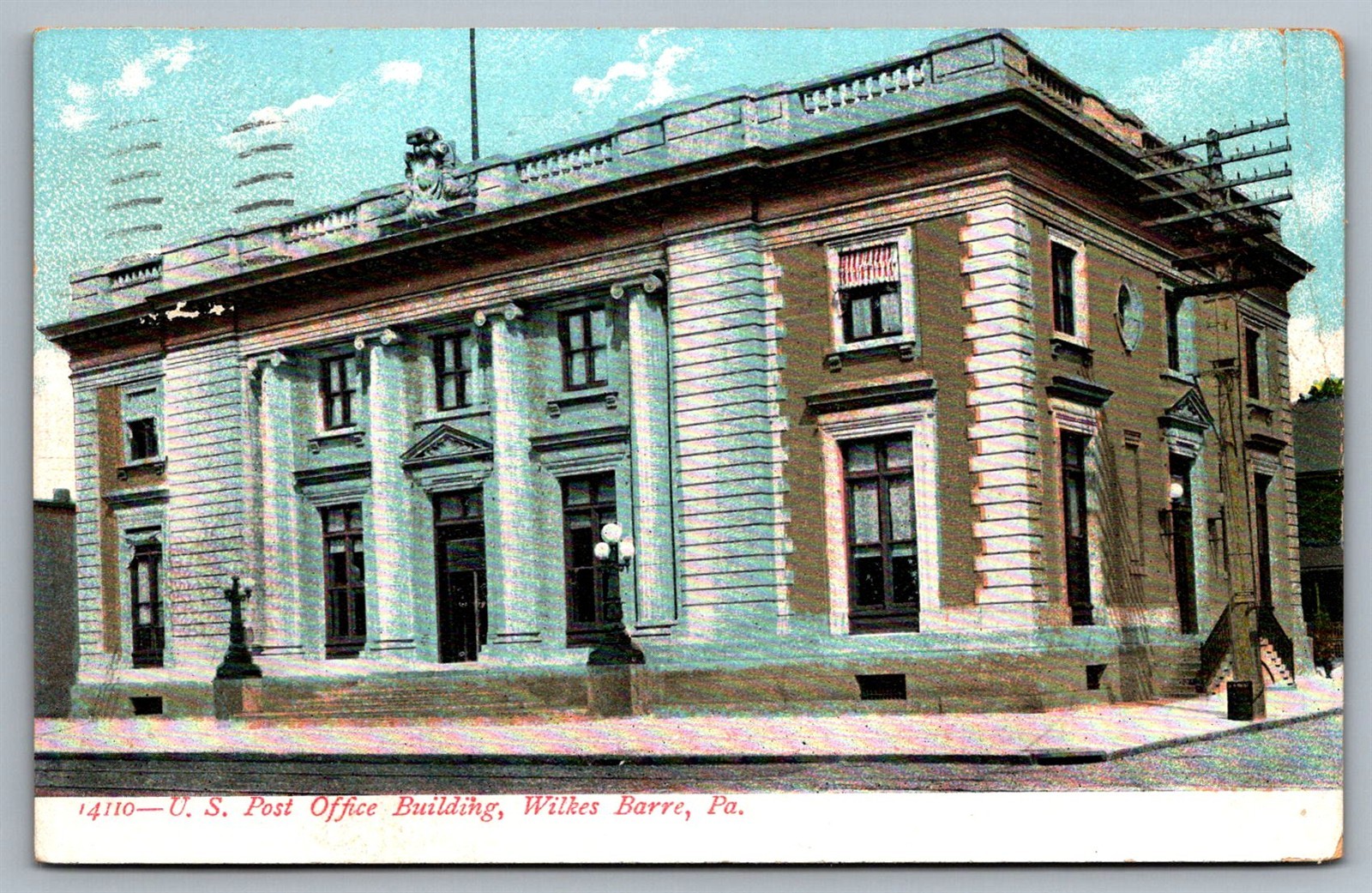 Wilkes Barre Pennsylvania US Post Office Building Old Vtg PA Postcard 1900s m6a