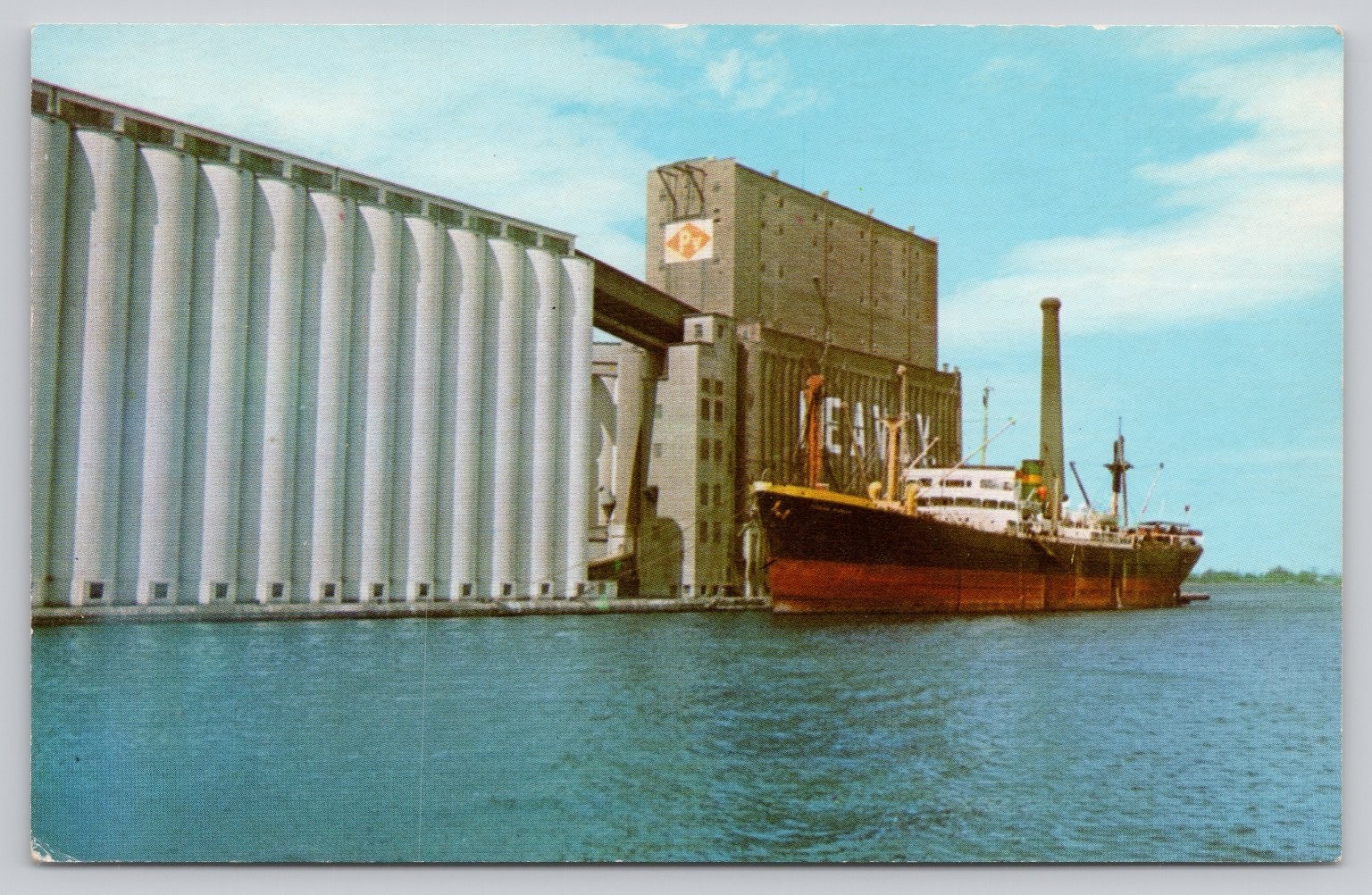 Federal Pioneer Ship Loading Grain Duluth-Superior Harbor Postcard