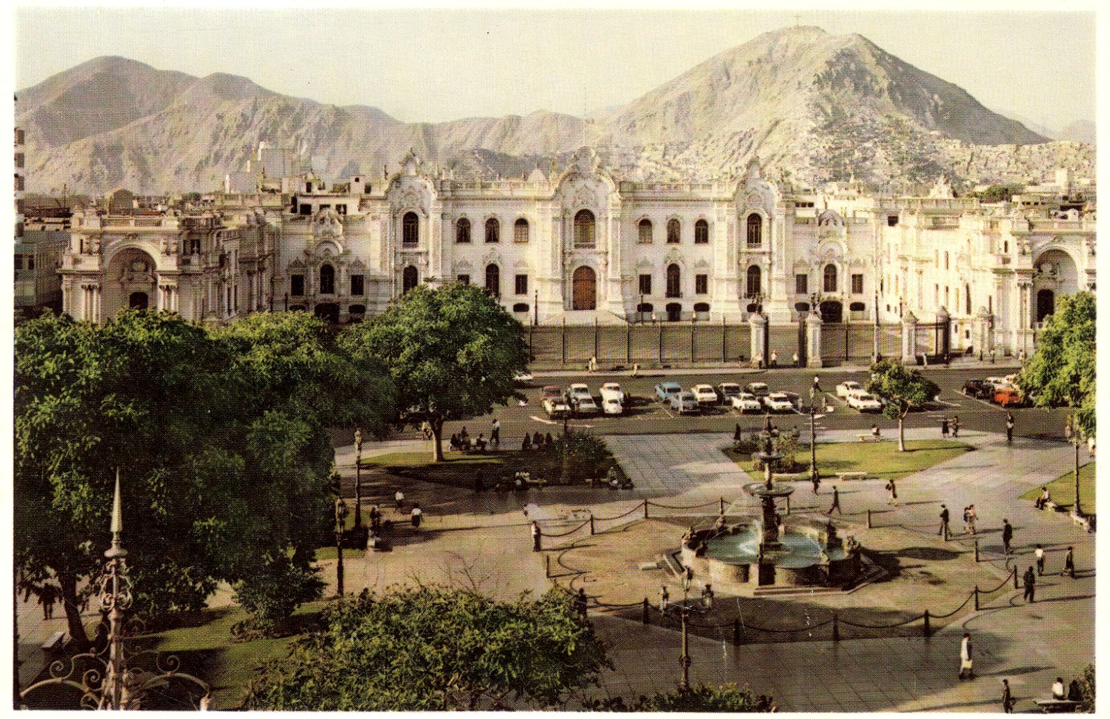 Lima Peru Government Palace Palacio de Gobierno Andes Mtns c1975 Postcard