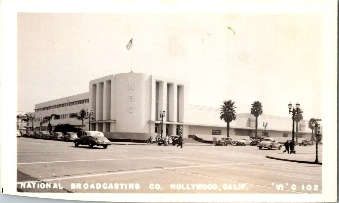 RPPC Postcard NBC Radio City Hollywood CA Art Deco Streamline Moderne Building
