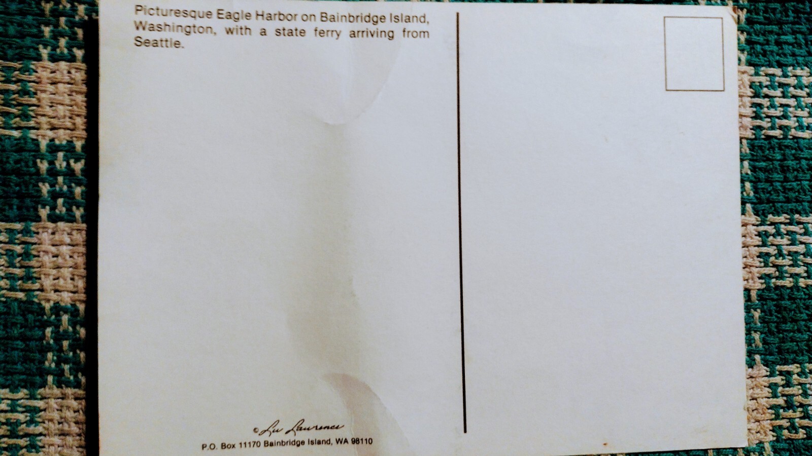 LARGER SIZE POST CARD EAGLE HARBOR BAINBRIDGE ISLAND WA