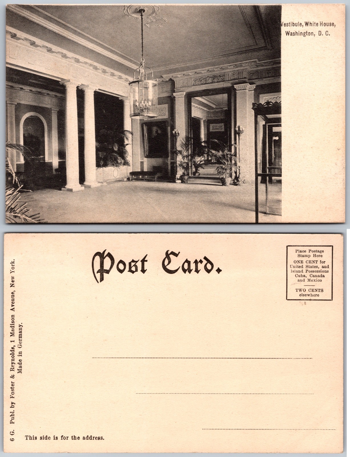 White House Vestibule Washington DC Postcard