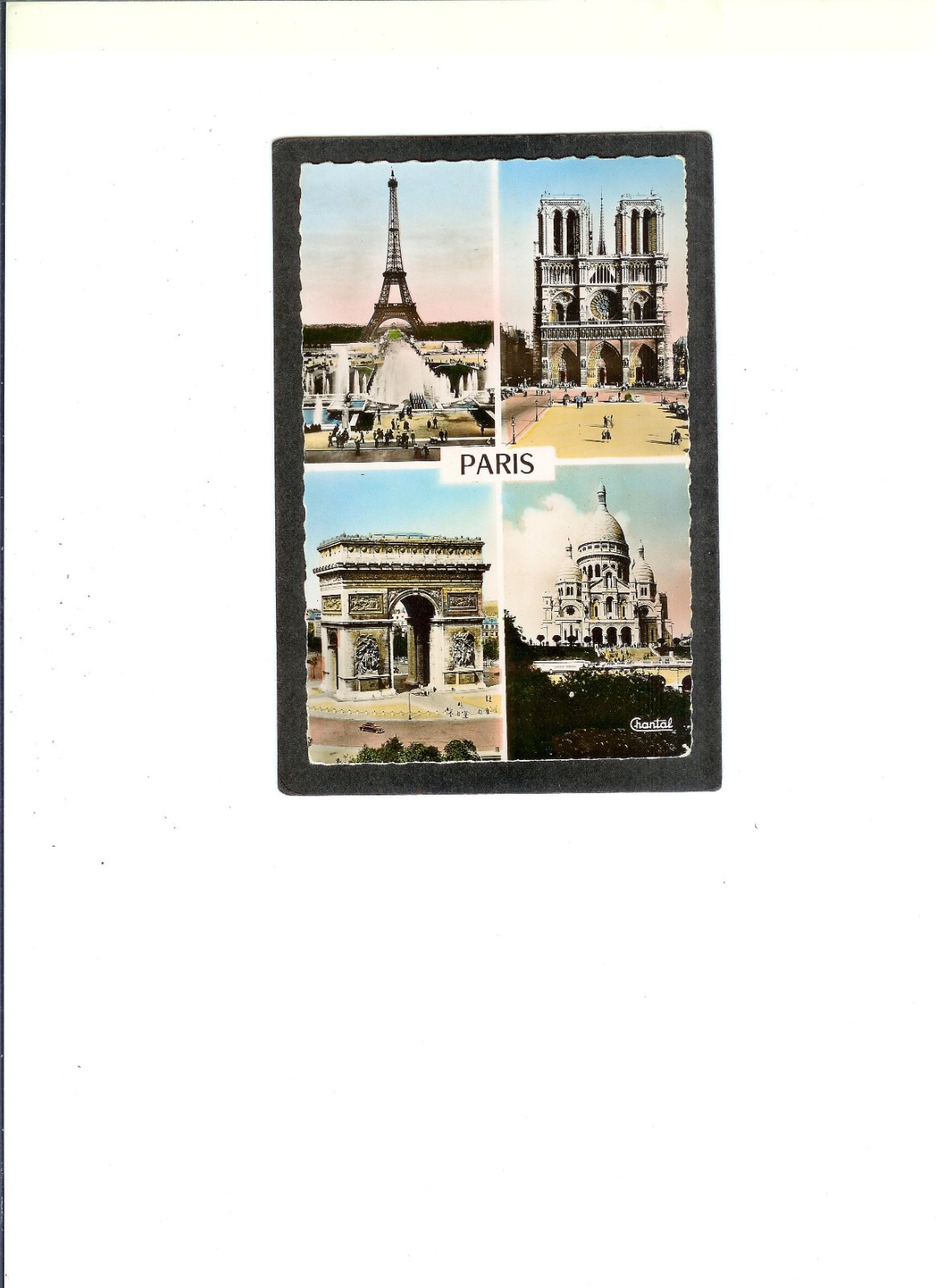 FRANCE PC “Scenes of Paris” 6-14-1954 Paris to Dearborn, MI.