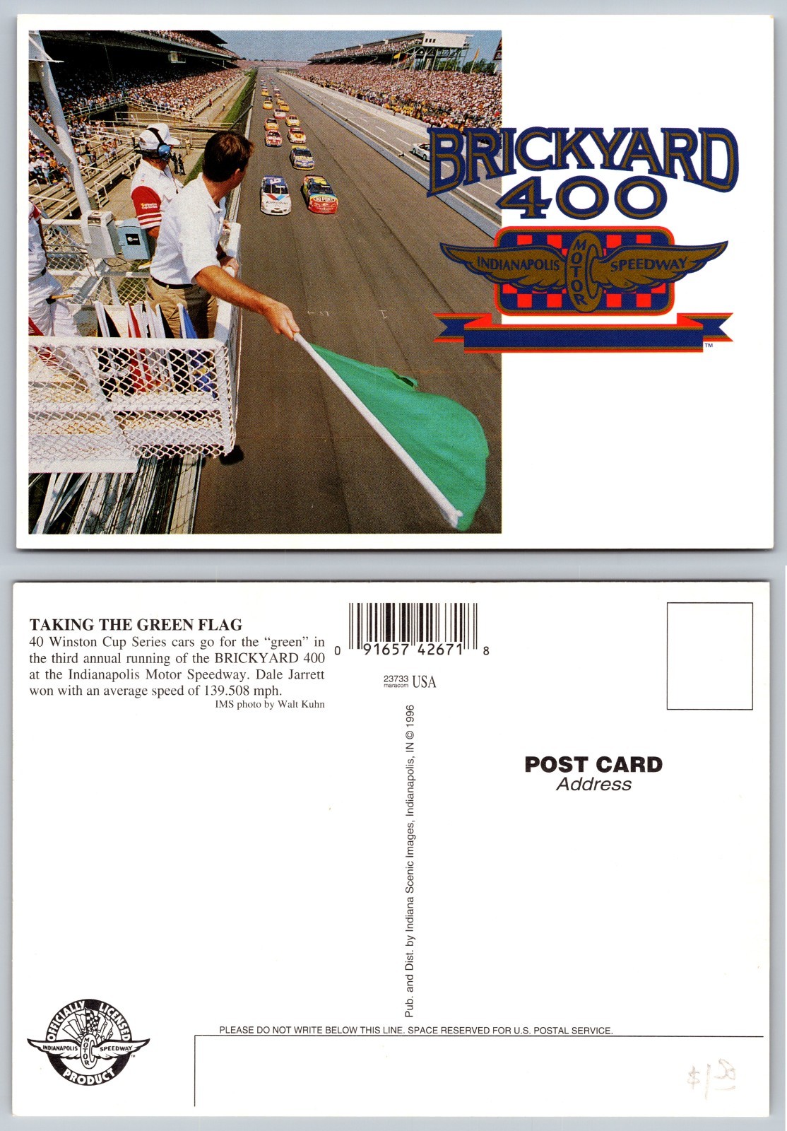 Continental Brickyard 400 Indianapolis Speedway Postcard