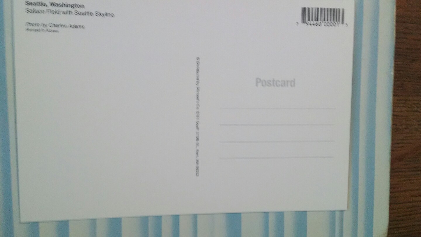 post card HOME OF THE SEATTLE MARINERS SAFECO FIELD SEATTLE WASHINGTON