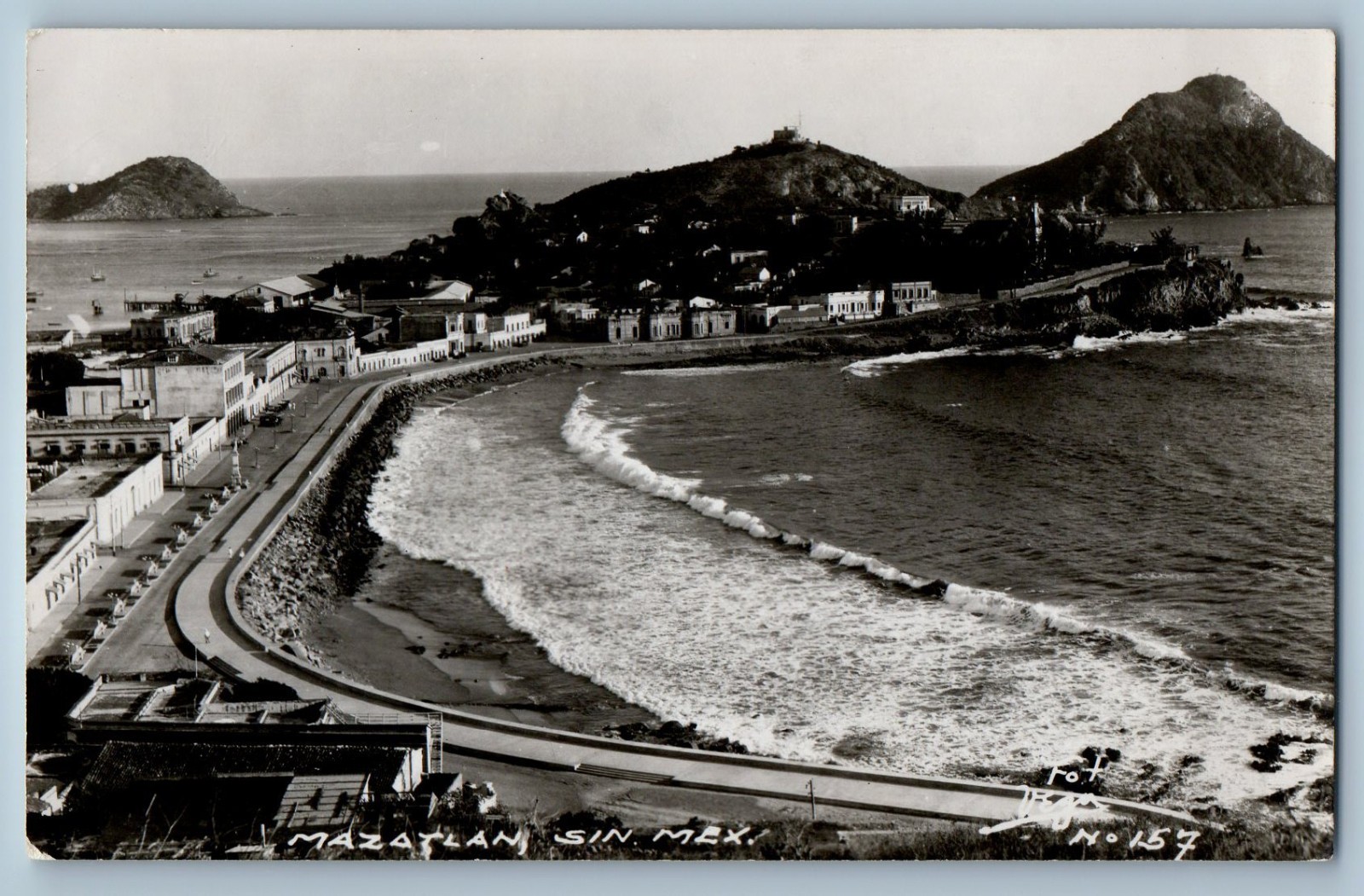 Mazatlan Sinaloa Mexico Postcard Beach View c1910 Unposted Antique RPPC Photo