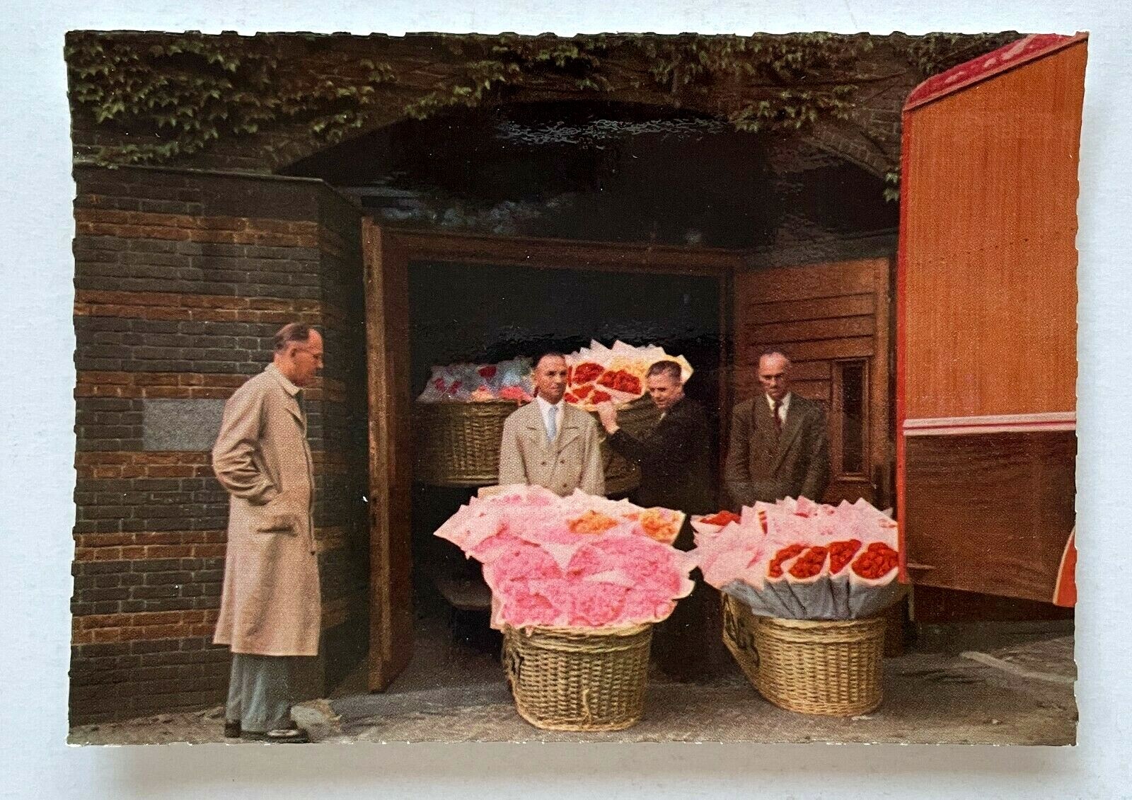 1960s Aalsmeer Holland Flower Center of Europe Vintage Postcard Market Buyers