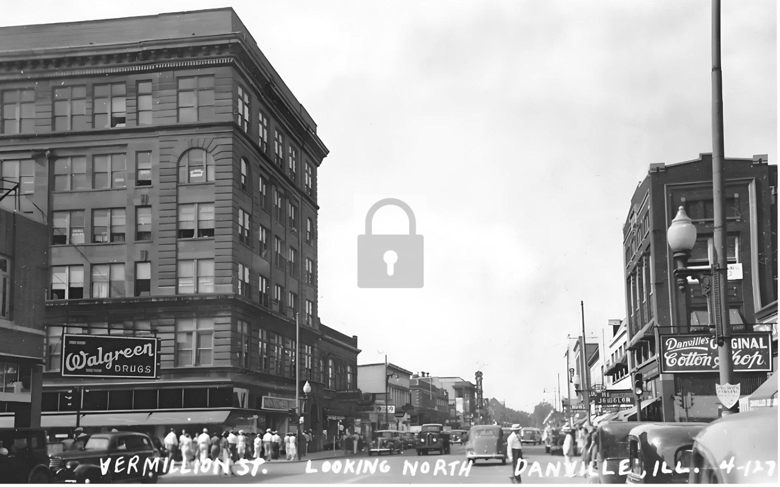 Vermilion Street View Walgreen Drugs Danville Illinois IL – Reprint