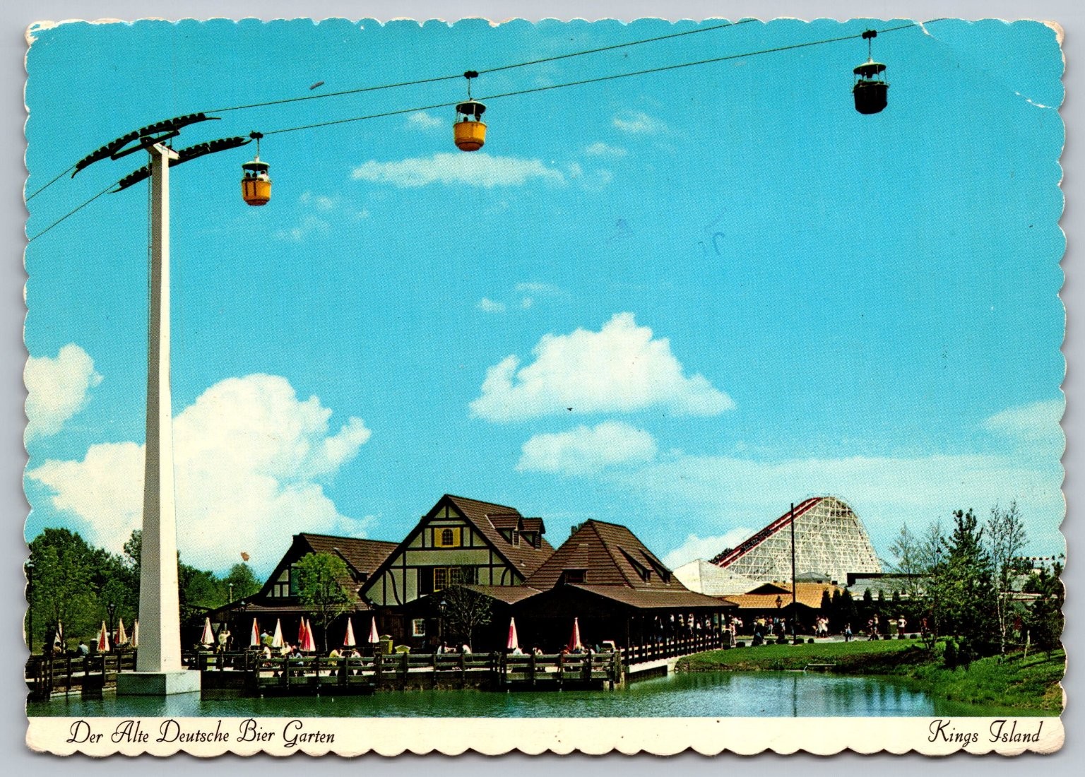 1975 Kings Island Oktoberfest Bier Garten Ohio Vintage Postcard Dexter Press
