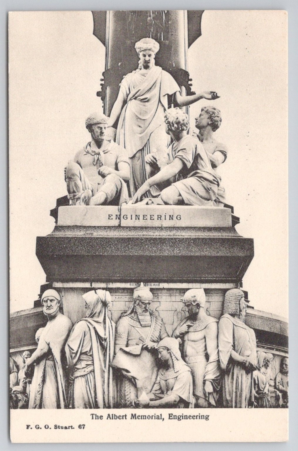 Albert Memorial Engineering London UK Statue F.G.O. Stuart Postcard c1900s
