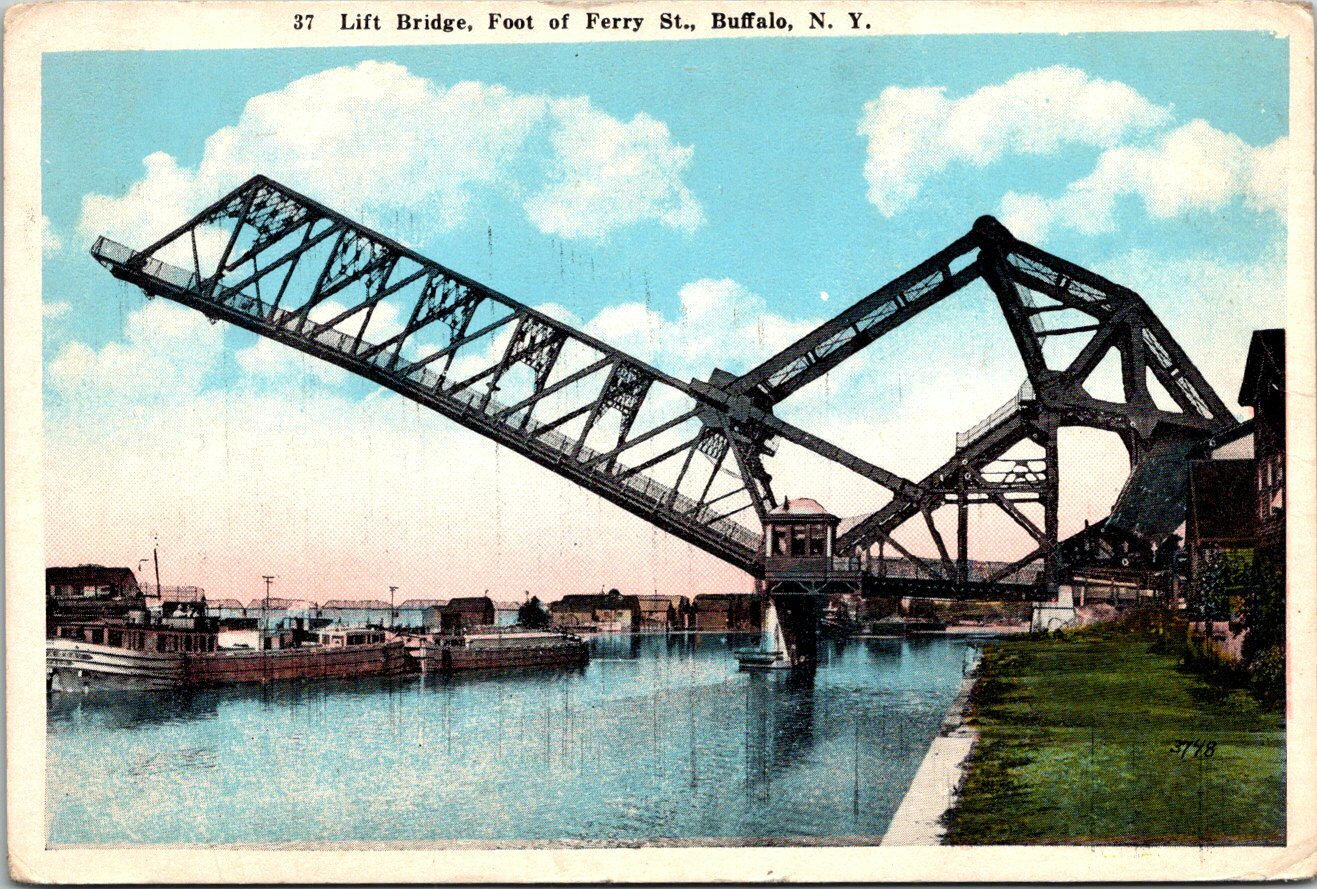Vintage PPC – Lift Bridge, Foot of Ferry St, Buffalo, NY – F17123