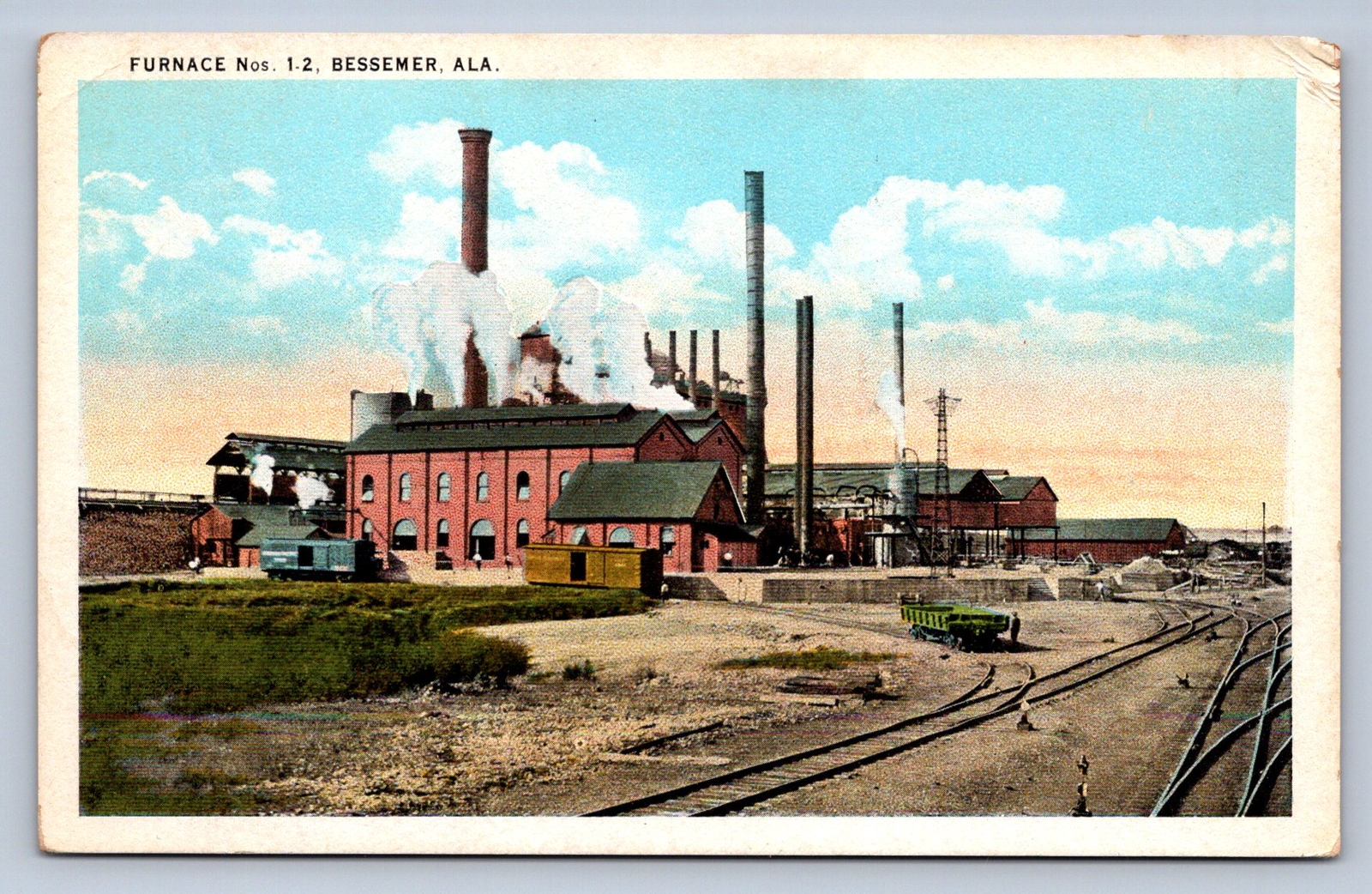 J92/ Bessemer Alabama Postcard c1910 Furnace Numbers 1 & 2 Factory 288