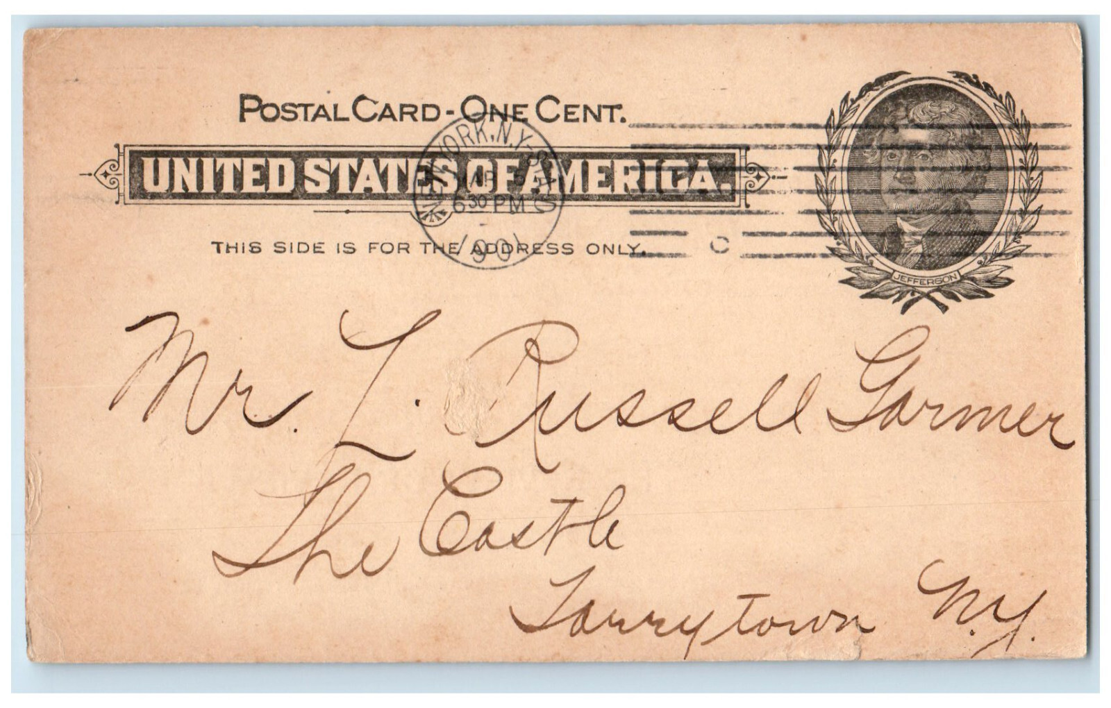 1901 American Monthly Review of Reviews Receipt New York NY Postal Card