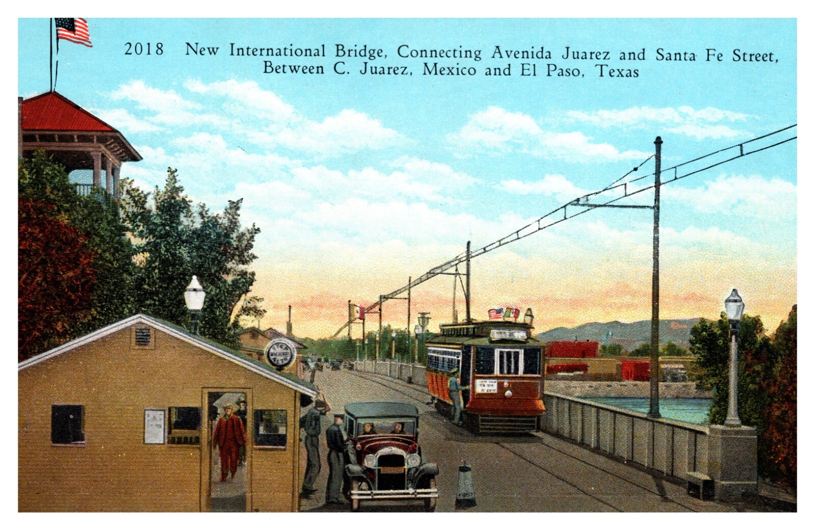 2018 New International Bridge Connecting Avenida Juarez &Santa Fe St Postcard ..