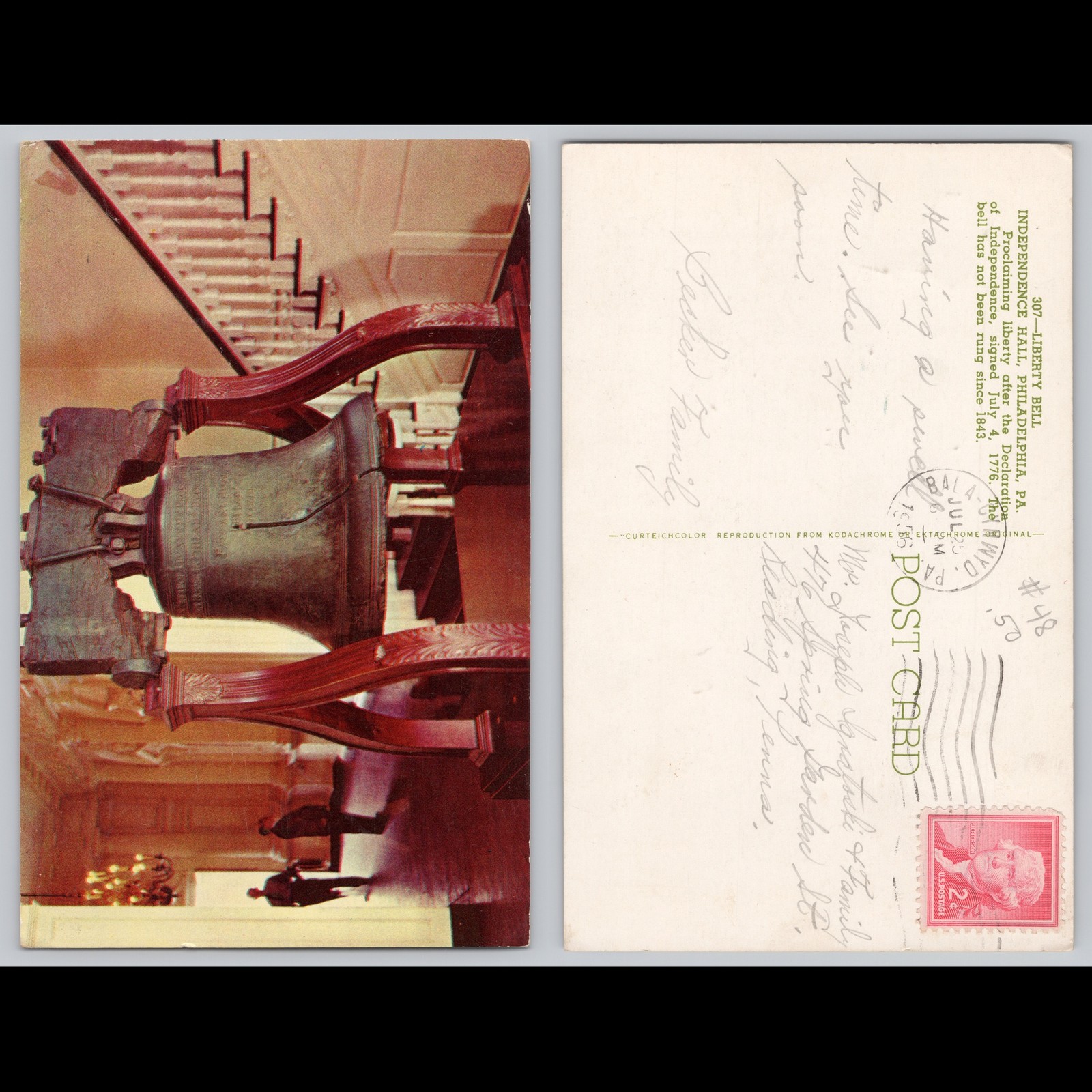 Postcard Liberty Bell Independence Hall Philadelphia PA