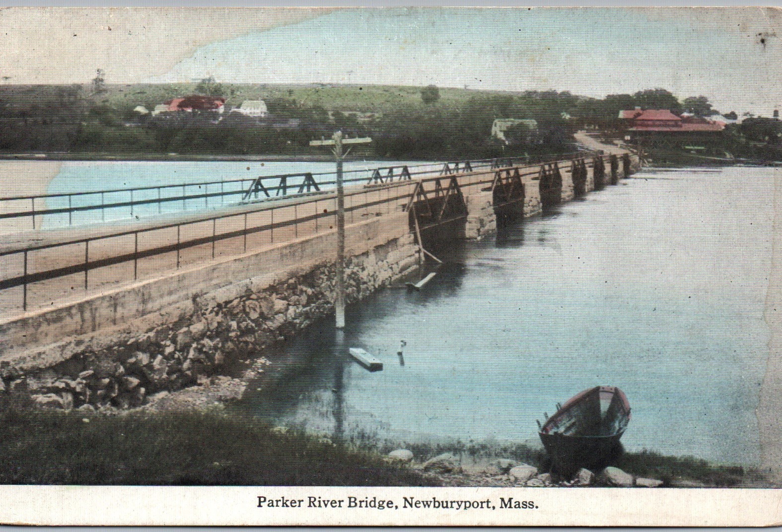 Newburyport Massachusetts – Parker River Bridge – Swallow 1909 Postcard
