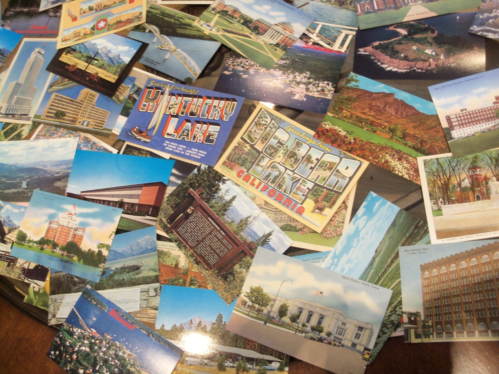 100+ US POSTCARD LOT UNPOSTED ROADSIDE AMERICANA LINEN/CHROME 50/50 USA UNUSED v