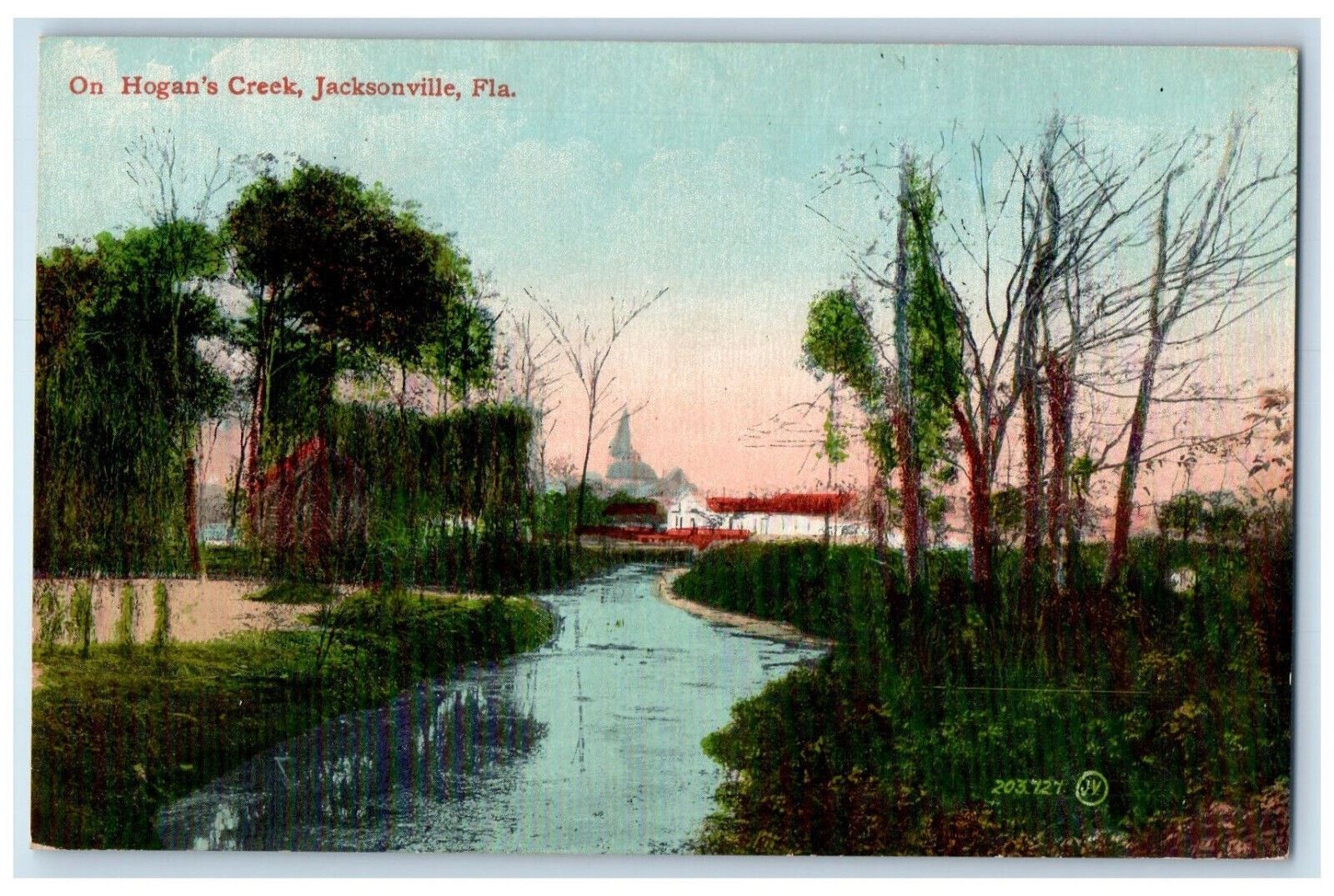On Hogan’s Creek Nature Scene Jacksonville Florida FL Vintage Unposted Postcard