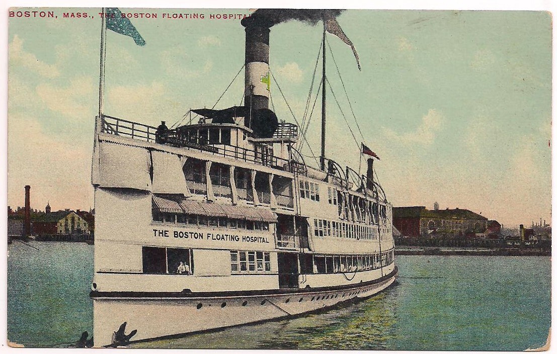 BOSTON MA Postcard FLOATING HOSPITAL FOR CHILDREN Steamer/Ship MASSACHUSETTS