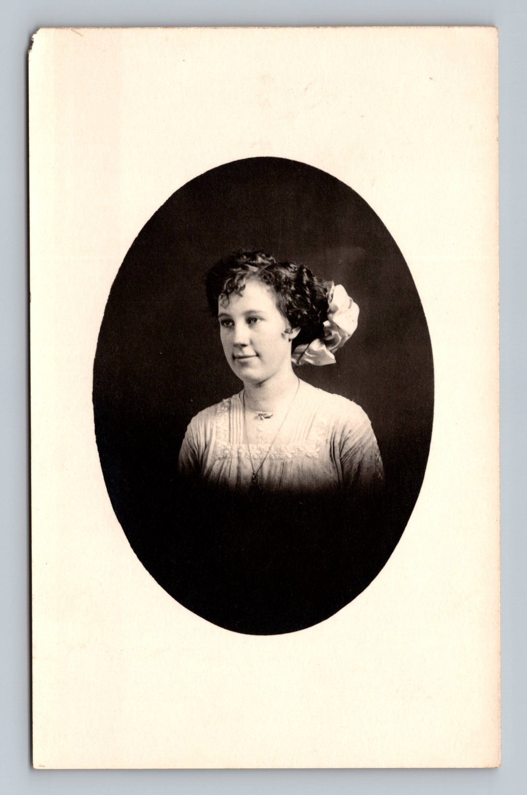 Postcard Lovely Lady Young Woman Identified Studio Portrait Real Photo RPPC
