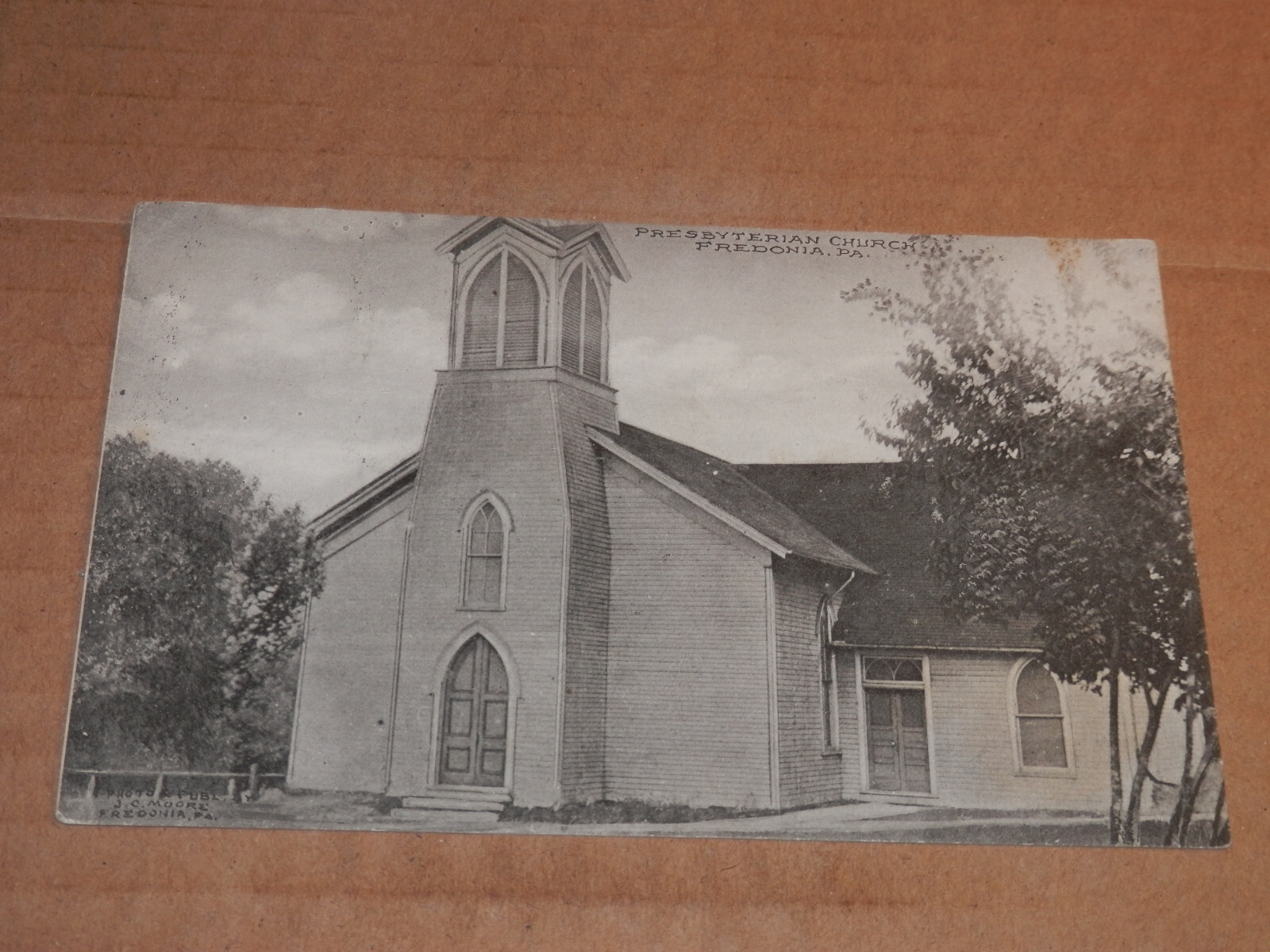 FREDONIA PA – 1908 USED POSTCARD – PRESBYTERIAN CHURCH – MERCER COUNTY